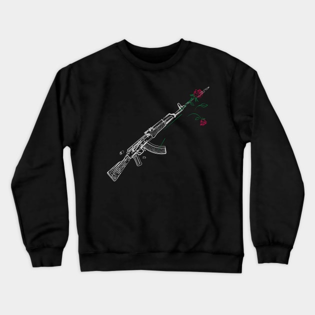 Gun and rose Crewneck Sweatshirt by Nastydays